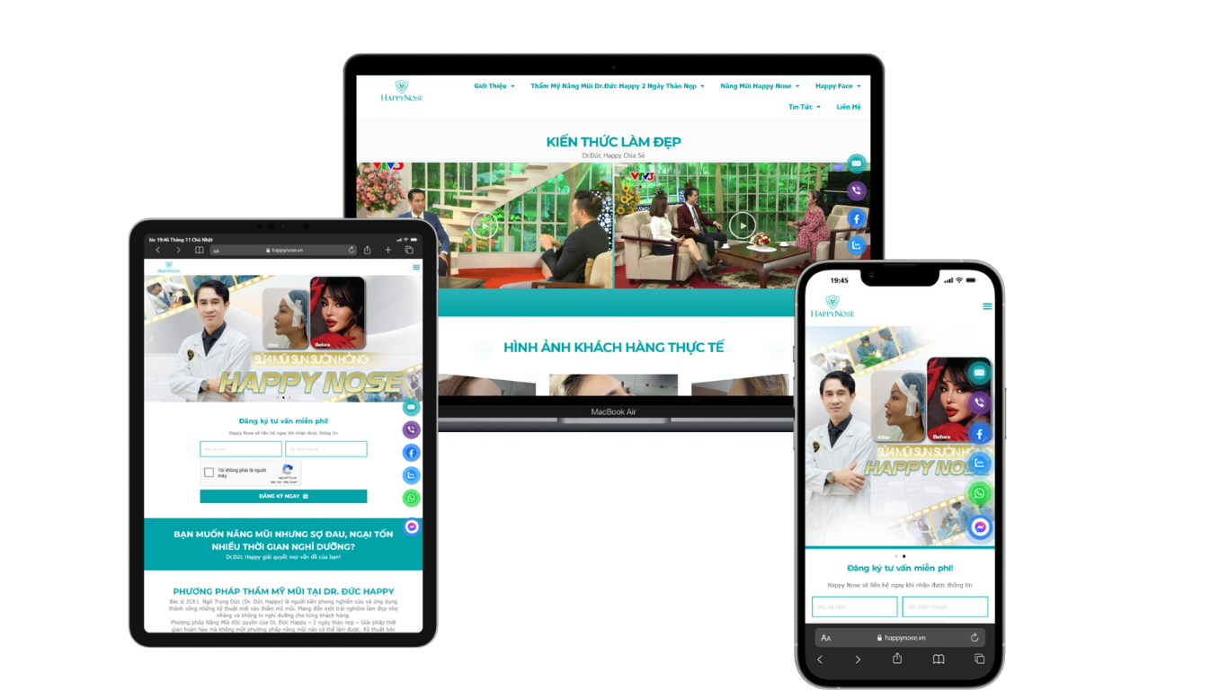 Thiết kế website thẩm mỹ viện - HappyNose